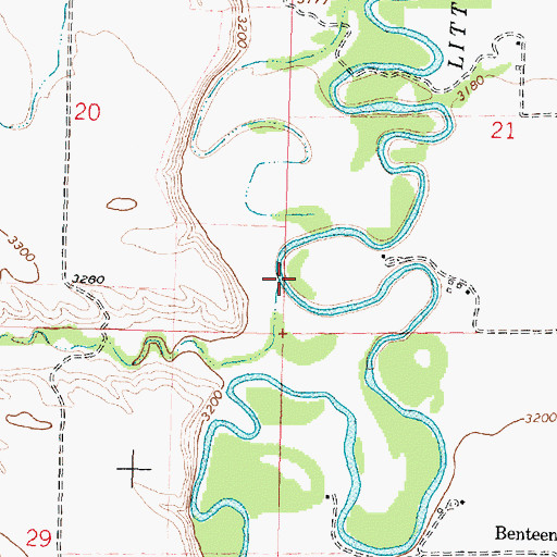 Topographic Map of Mud Springs Creek, MT