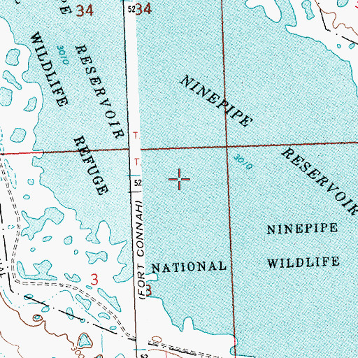 Topographic Map of Ninepipe National Wildlife Refuge, MT