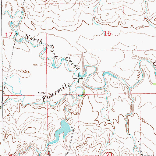 Topographic Map of North Fork Fourmile Creek, MT