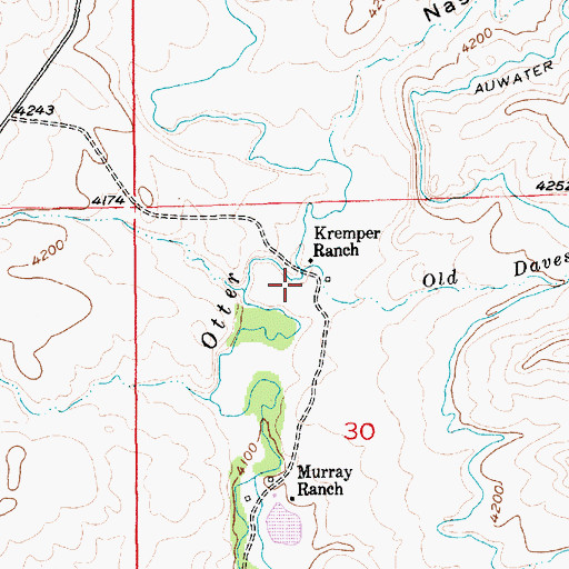 Topographic Map of Old Daves Creek, MT