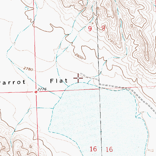 Topographic Map of Parrot Flat, MT