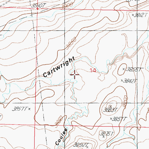 Topographic Map of Sober Up Coulee, MT