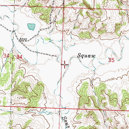 Topographic Map of Little Nancy Russell Creek, MT