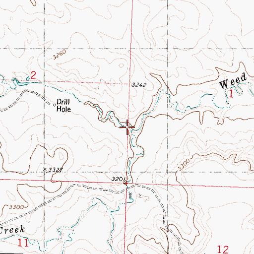 Topographic Map of Wolf Spring Creek, MT