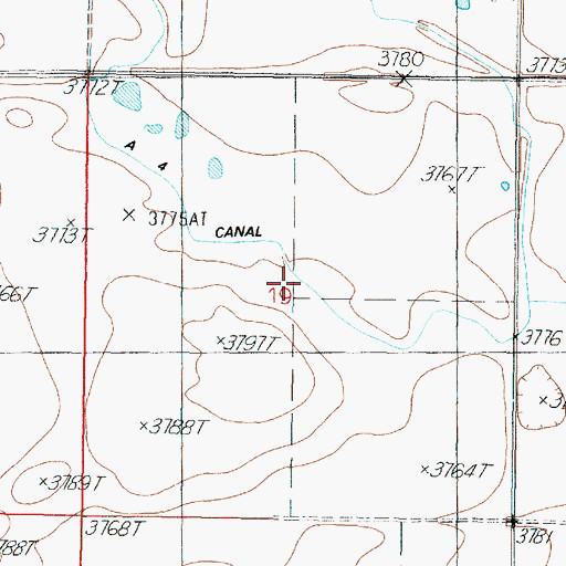 Topographic Map of A 4 Canal, MT