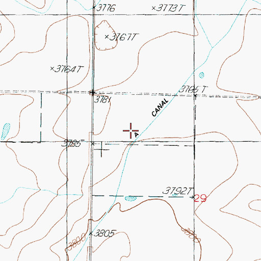 Topographic Map of A Canal, MT
