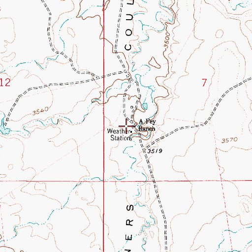 Topographic Map of A Fey Ranch, MT