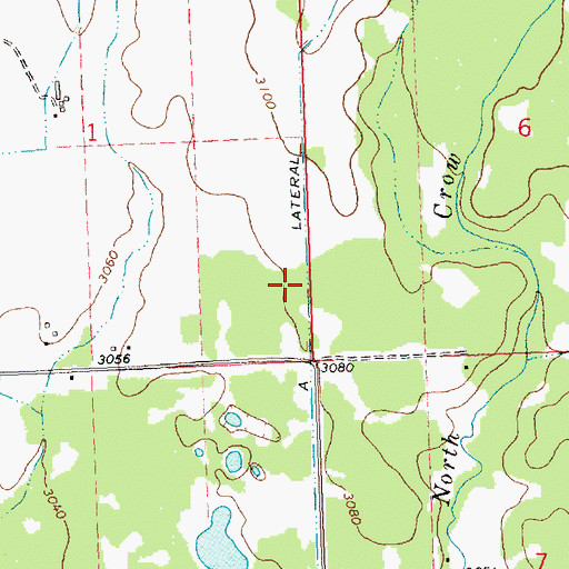 Topographic Map of A Lateral, MT