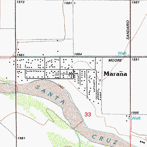 Topographic Map of Marana, AZ