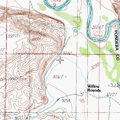 Topographic Map of Abbott Coulee, MT