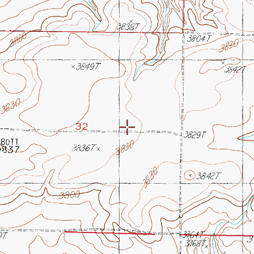 Topographic Map of Abbott Ridge, MT