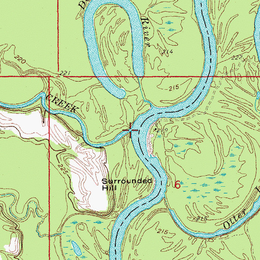 Topographic Map of Dota Creek, AR
