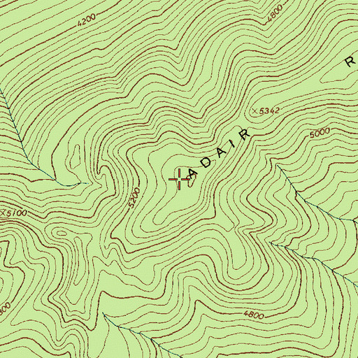 Topographic Map of Adair Ridge, MT