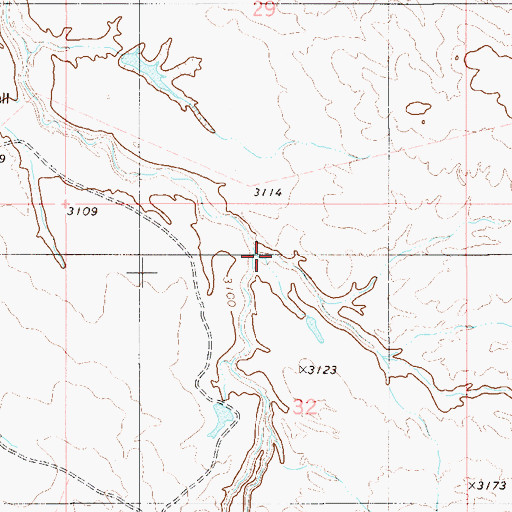 Topographic Map of Adams Creek, MT