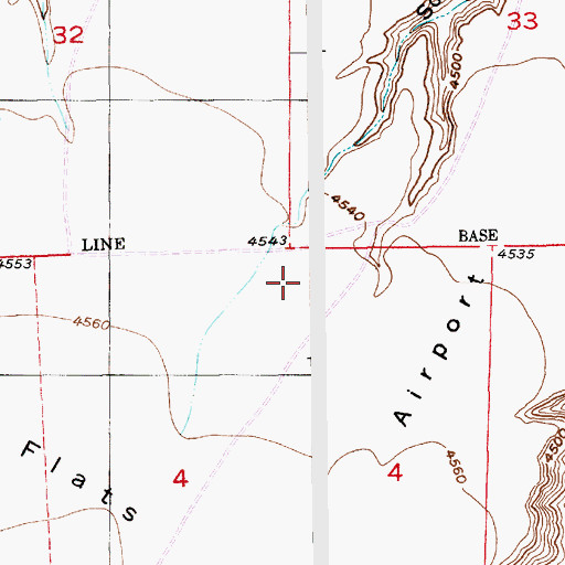 Topographic Map of Airport Flats, MT