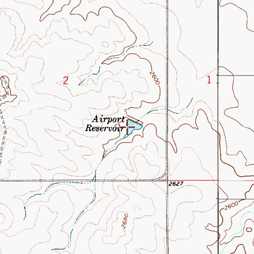 Topographic Map of Airport Reservoir, MT