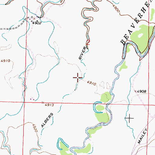 Topographic Map of Albers River Ditch, MT