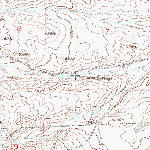 Topographic Map of Albers Springs, MT