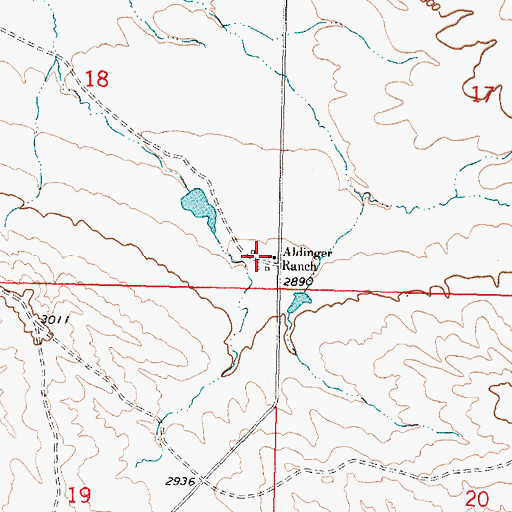 Topographic Map of Aldinger Ranch, MT