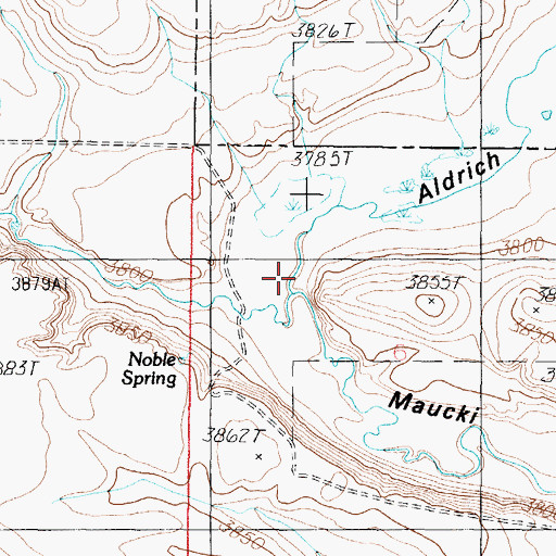 Topographic Map of Aldrich Coulee, MT