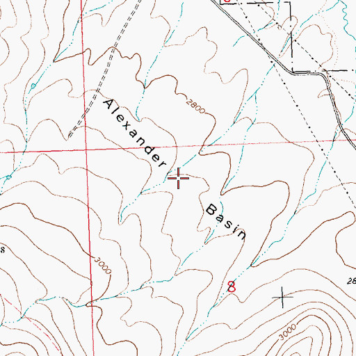 Topographic Map of Alexander Basin, MT