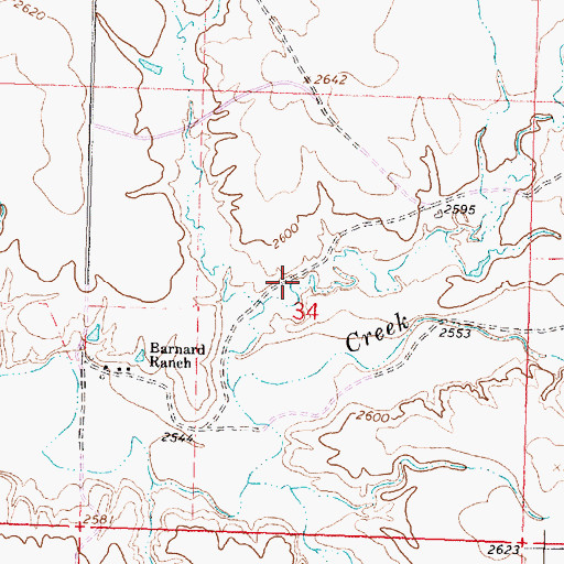 Topographic Map of Alfalfa Coulee, MT