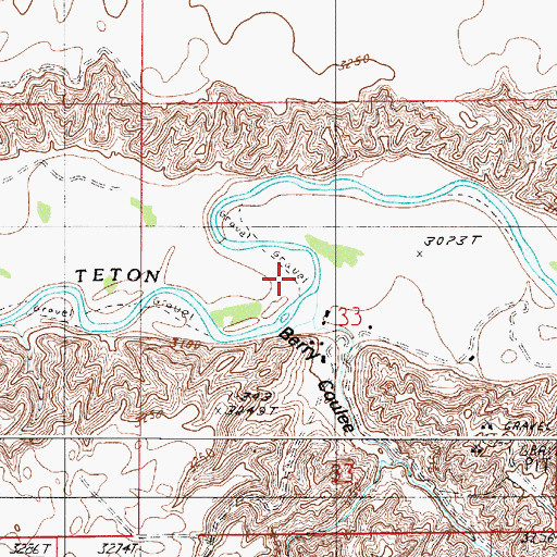 Topographic Map of Alkali Coulee, MT