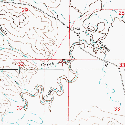Topographic Map of Alkali Creek, MT