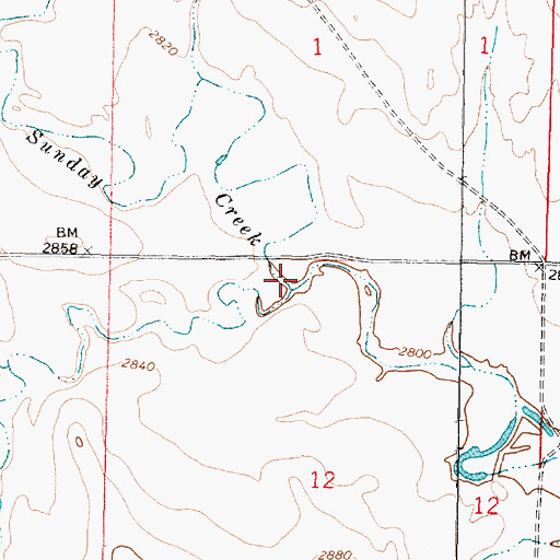 Topographic Map of Alkali Creek, MT