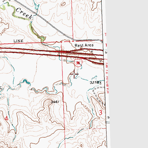Topographic Map of Alkali Creek, MT