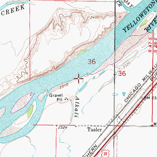 Topographic Map of Alkali Creek, MT