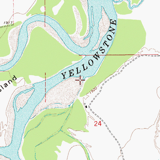 Topographic Map of Alkali Creek, MT