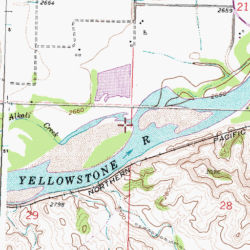 Topographic Map of Alkali Creek, MT