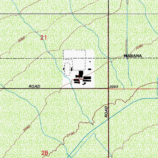 Topographic Map of Marana High School, AZ