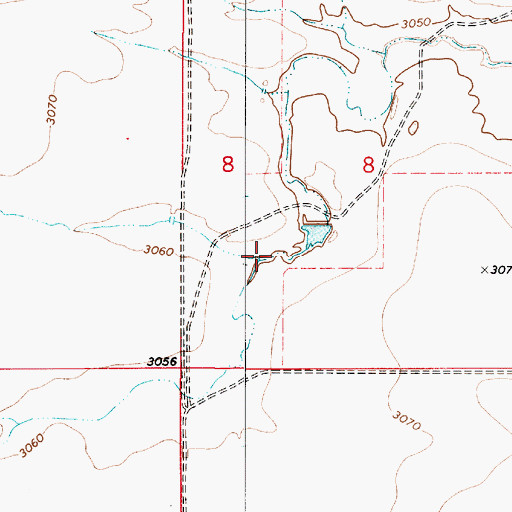 Topographic Map of Alkali Springs Coulee, MT