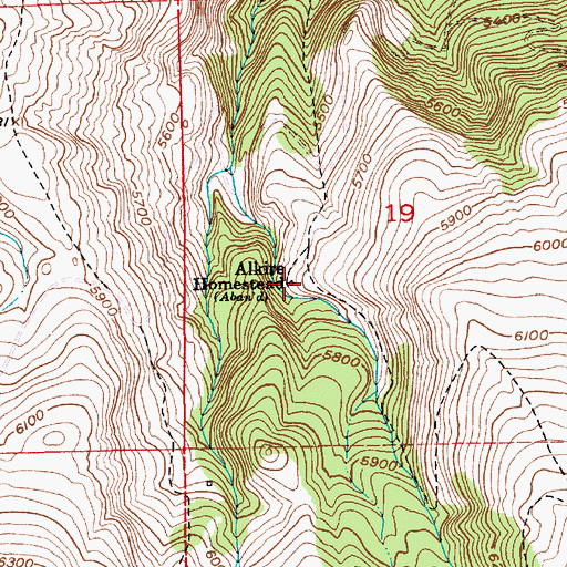 Topographic Map of Alkire Homestead, MT