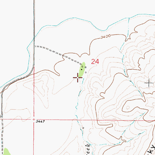 Topographic Map of Allen Creek, MT