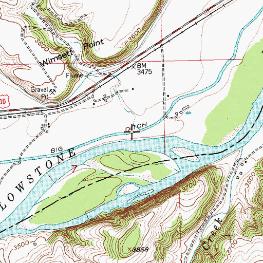 Topographic Map of Allen Creek, MT