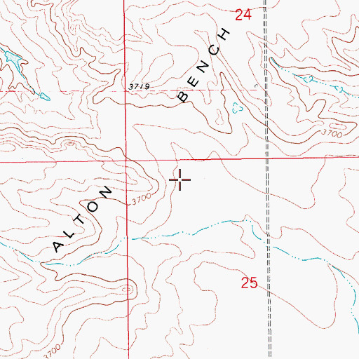 Topographic Map of Alton Bench, MT