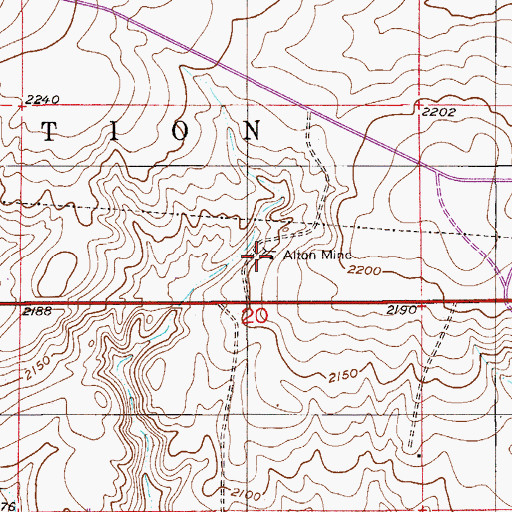 Topographic Map of Alton Mine, MT