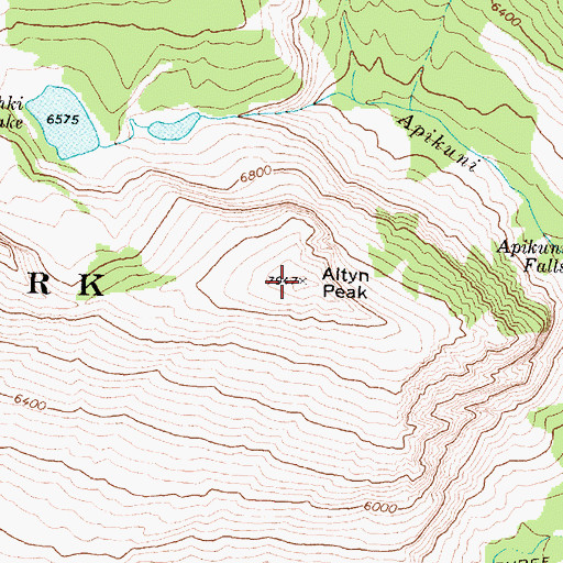 Topographic Map of Altyn Peak, MT