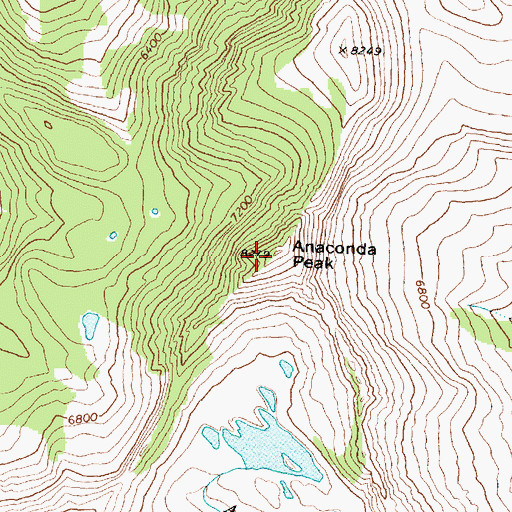 Topographic Map of Anaconda Peak, MT