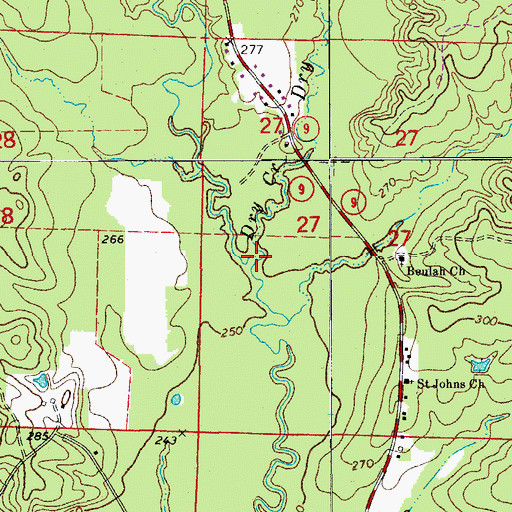 Topographic Map of Dry Creek, AR
