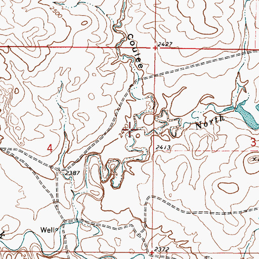 Topographic Map of Anderson Coulee, MT