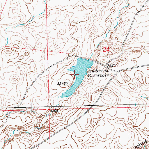 Topographic Map of Anderson Reservoir, MT