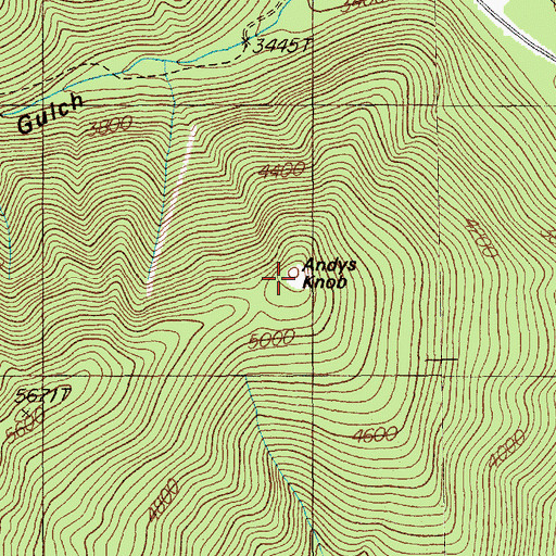 Topographic Map of Andys Knob, MT