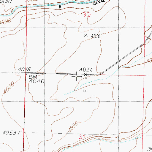 Topographic Map of Angell Ranch, MT