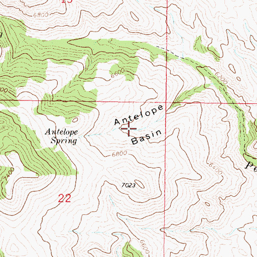 Topographic Map of Antelope Basin, MT