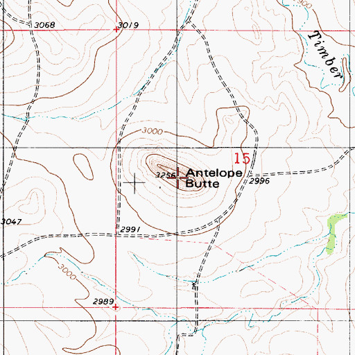 Topographic Map of Antelope Butte, MT