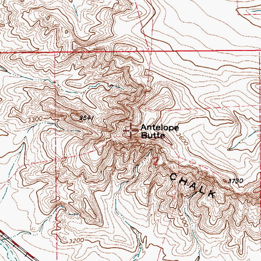 Topographic Map of Antelope Butte, MT